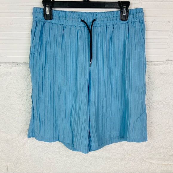 SHEIN MANFINITY Light Blue Drawstring pleated Shorts size XXL - Picture 8 of 13